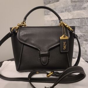 Coach Black Glovetanned Leather Courier Carryall 23 Bag #878